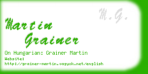 martin grainer business card